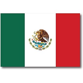 STICKER FRENZY Mexican Mexico Flag Car Decal - 3" x 5"