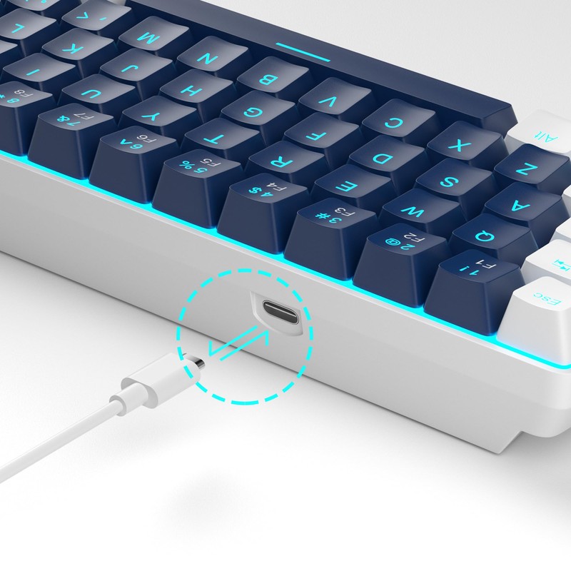 MageGee Portable 60% Mechanical Gaming Keyboard, MK-Box LED Backlit Compact