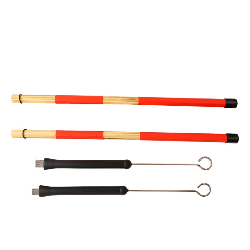 Drum Brush Bamboo Stick Set Soft Handle Easy to Play