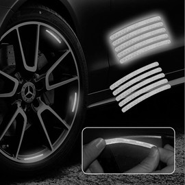 Reflective Wheel Rim Stripe Stickers for Car and Motorcycle, Gray - Pack of 20