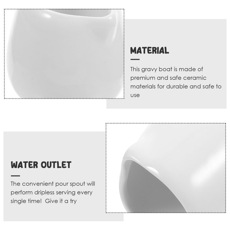 YARNOW 4pcs White Ceramic Mini Milk Jug with Spout, 50ml