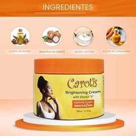 CAROTÏS, Crema para aclarar la piel – 300ml / 10.14 fl oz – Crema de noche de 7 días para tono de piel desigual, con vitamina A