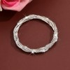Douxsu Bling Rhinestone Stretch Tennis Bracelet for Women, Sparkly Silver