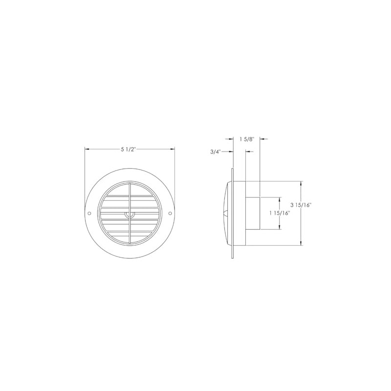 TECHVALET RV 2" Duct Rotaire Swivel Circle RV Heat Vent