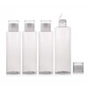 4 x 150ml Empty Clear Travel Bottles with Flip Lid
