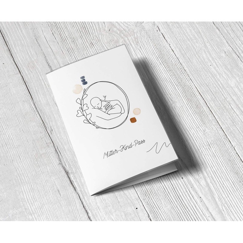 OLGS Mother-child passport cover Austria - modern lineart, protective cover