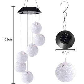 PAPRMA Wind Chime Light, LED Wind Chime, Solar, Waterproof, Solar Charging, Automatic Night Light, Solar Wind Chime Light