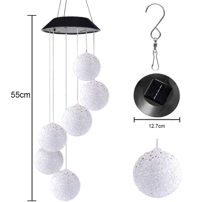 PAPRMA Wind Chime Light, LED Wind Chime, Solar, Waterproof, Solar