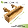 Patio Wise Acacia Wood Railing Planter Box, Outdoor Hanging Flower,