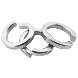 Fajoeda M2.5 Split Lock Washer,200PCS 304 Stainless Steel(18-8) Spring Lock Washers for Bolts Nuts and Screws,Silver