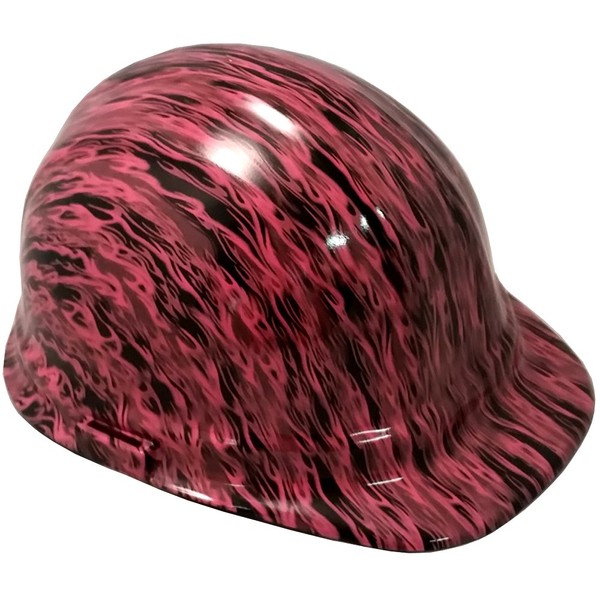 Texas America Safety Company Pink Flame Cap Style Hydro Dipped Hard Hat