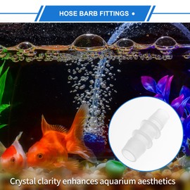 VekAuto 4pcs Plastic Hose Barb Fitting 9/16" to 1/2" Barbed Splicer Mender Joint Adapter Aquarium Clear