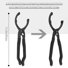 Xastro Oil Filter Pliers Oil Filter Wrench 12 Inches 30 cm, Adjustable Oil Filter Wrench with Non-Slip Handle Oil Filter Wrench for Cars Motorcycles Trucks Off-Road Vehicles etc. 55 mm - 120 mm Freely