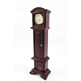 Melody Jane Dolls House Working Grandfather Clock Mahogany Miniature Hall Furniture