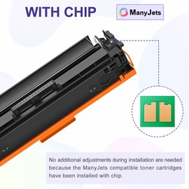 ManyJets 206A Compatible Toner Cartridge with Chips Replacement for HP 206A W2110A 206X W2110X Black Work with HP Pro M283fdw M255dw M283cdw M282nw M283fdn M255nw Printer (Black,2-Pack,with Chips)
