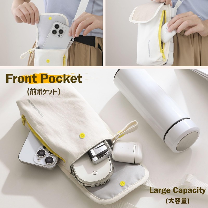 Azarxis Water Bottle Carrier Bag with 2 Pockets, Waterproof Crossbody