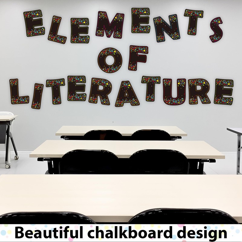 150 PCS Large 7" Bulletin Board Letters Set,Black Confetti Classroom