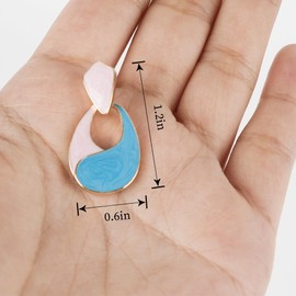 Blue Pink Earrings，Pregnant Women Dress T-Shirt Decorations，Gender Reveal Idea， Baby Shower Party， Mom Wife Gift – by ZouYee