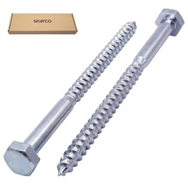 SKIR'CO (10 pcs) DIN 571 Zinc Plated Steel Hexagon Head Wood Screws M10 x 150 mm, Coach Screws, Hex Screw, Lag Bolts