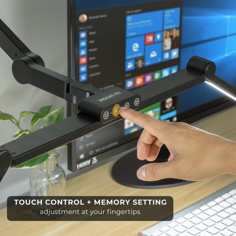 Mount-It! LED Desk Lamp with Adjustable Swing Arms and Clamp
