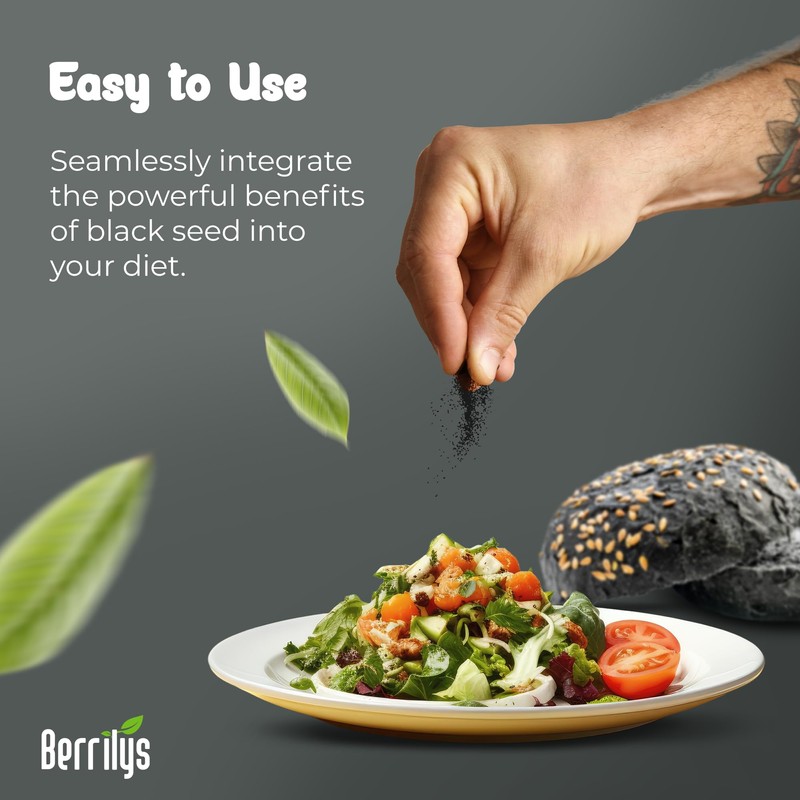 Black Cumin Seeds Powder, Organic, Berrilys, Ground, Also Known As