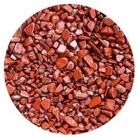 GAF TREASURES Wholesale Natural Semi Tumbled Red Jasper Gemstone Chips, Crushed Mini Crystals, Undrilled Crystal Chips (Red Jasper, 0.25 Pound)
