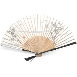 1SourceTek Folding Hand Held Fan 8.27"(21cm) with Fabric Sleeve Protection For Gifts and Wall Decoration - Japanese Retro Style