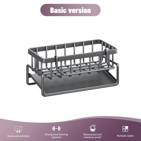 Kitchen Sink Sponge Drain Rack, Self Drain Kitchen Sink Organizer,