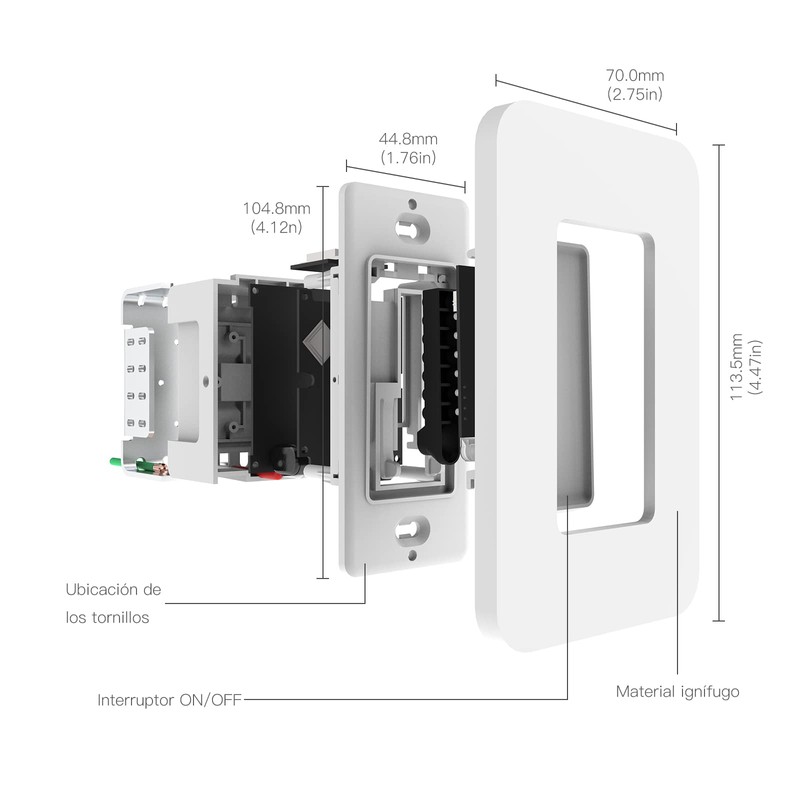 MoesGo WiFi Smart Single Fire Wall Light Switch,No Neutral Wire