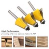 Mesee 3 Pieces Chamfer Edge Forming Router Bit Set, 1/4