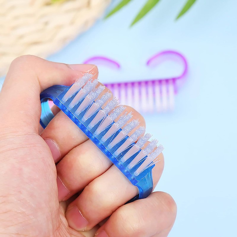 6Pcs Ergonomic Handle Nail Cleaning Brush Comfortable Plastic Handle Scrubbing