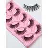 False Eyelashes,5Pairs 3D Fiber Long False Eyelashes, Reusable 9Mm-17Mm Fake