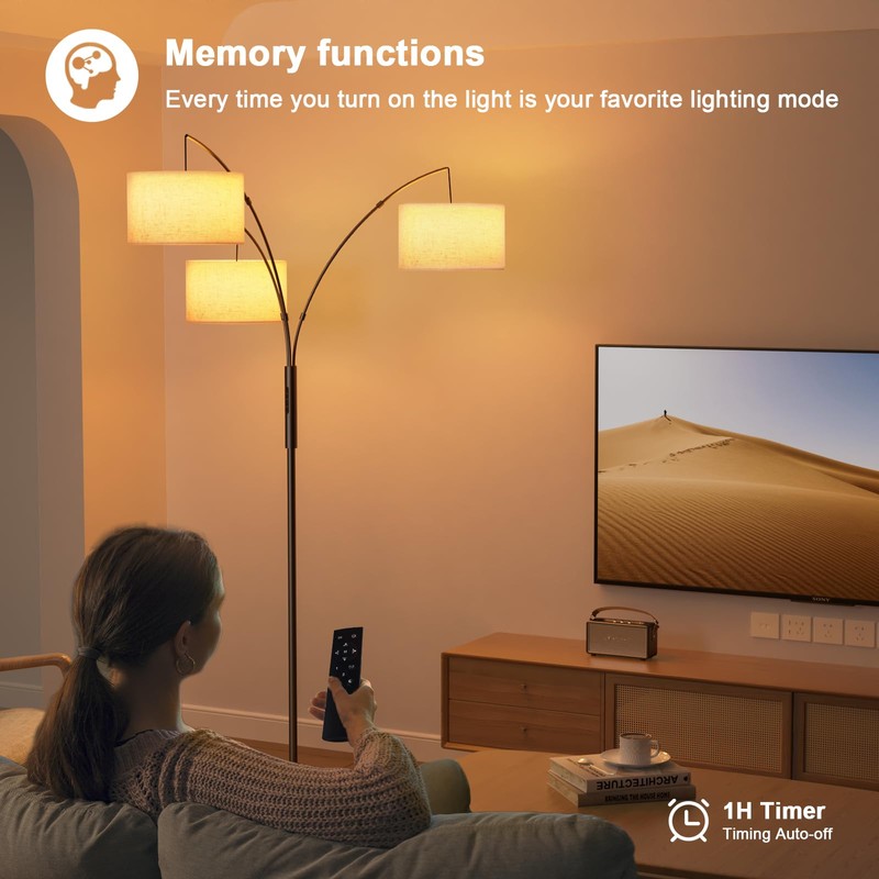 SIBRILLE Upgraded 36W Floor Lamps for Living Room - Super