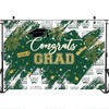 Mocsicka Graduation Backdrop Congrats Grad Green and Gold Graduate Party