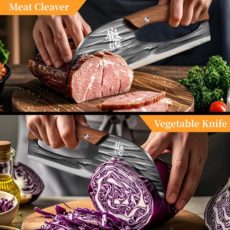 Rusted, Labour-Saving Full-Bladed Chopper Knife - Ergonomic Design for Cooking