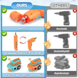 Take-Apart Electric Assembly Toy Cars, 5 Pcs Kids Tool Set with Motor & Electric Drill, STEM Educational Construction Toys for Kids, Ideal for Boys