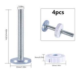 Pack of 4 Pressure Screws for Children's Gate, M10 Threaded Spindle Rods, Clamping Screws Kit, for Gate, Pet Stair Gate, Door Stair Gate, Door Safety Gate, Baby Gate
