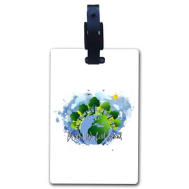 BRGiftShop Luggage Tag Earth Day Recycle Be Kind We Can't Rewind Eco Friendly