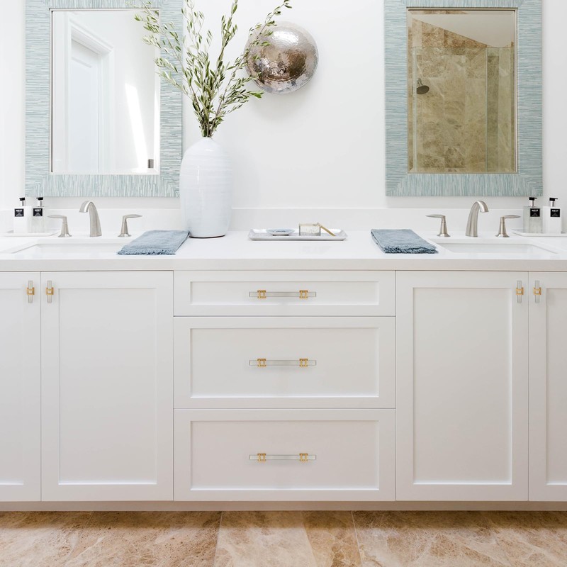 Haliwu 10 Pack Brushed Nickel Cabinet Knobs T-bar Silver&Gold Kitchen