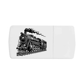 'Steam Railway Locomotive' Pill Box with Tablet Splitter (PI00034873)