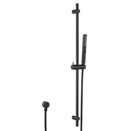 Tomfaucet Matte Black Slide Bar Shower, 3-Function High Pressure Handheld Shower Head with Slide Bar, 35.4 Inch Slide Bar Hand Shower, Handheld Shower, 70.8 Inch Hose, Brass Outlet Elbow