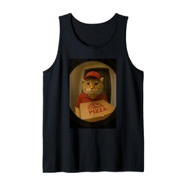 Orange Tabby Cat Pizza Delivery Peephole Tank Top