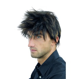 Wig Me Up – Men's Wig Mens Short Youthful and Black Wig Brown Blonde Strands, Wild Gestyled Gescheitelt WL/3030 A 2 °F27