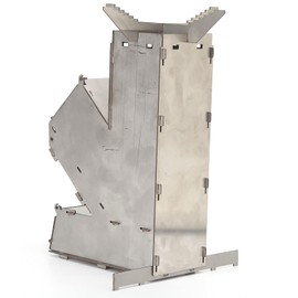 RiToEasysports Portable Stainless Steel Rocket Stove - Camping Stove - Wood Fuel - Unlimited Fuel Sources - Easy To Clean - Suitable for Various Pots And Utensils