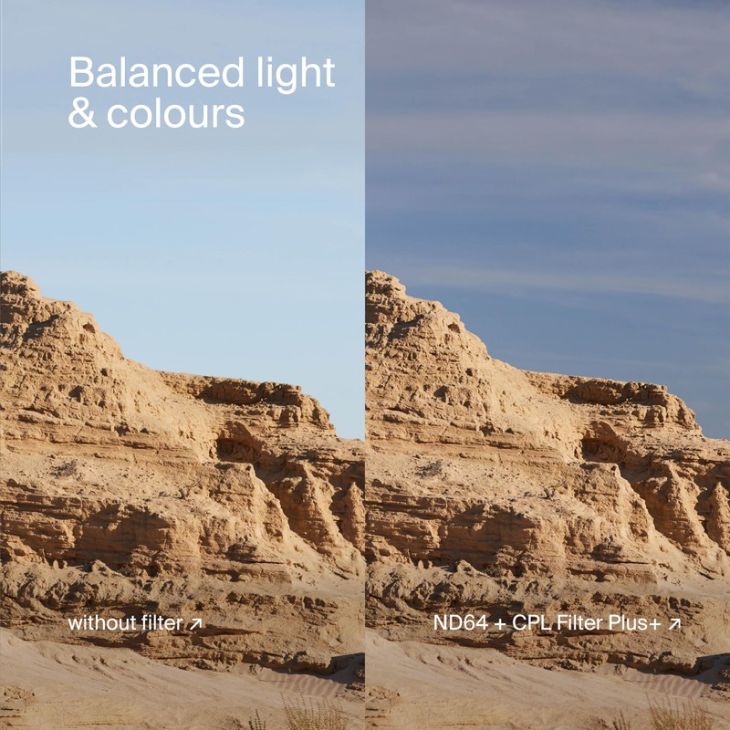 Urth 55mm CPL + ND64 Lens Filter (Plus+) — 20-Layer