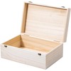 Useekoo Wooden Storage Box with Hinged Lid and Front Clasp,