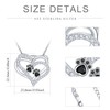 KINGWHYTE Dog Paw Necklace Heart Pendant 925 Sterling Silver Paw