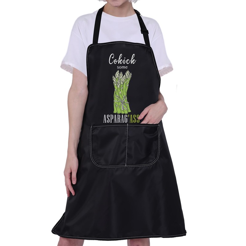 ENSIANTH Funny Asparagus Apron for Women Vegetable Series Apron Vegan