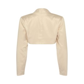 BOLEROSE Formal Long Sleeve Satin Bolero Shrug (Champagne, Medium)