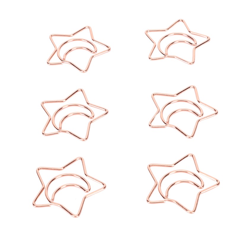 100pcs Star Moon Paper Clips Prevent Rust Skid Resistance Cute